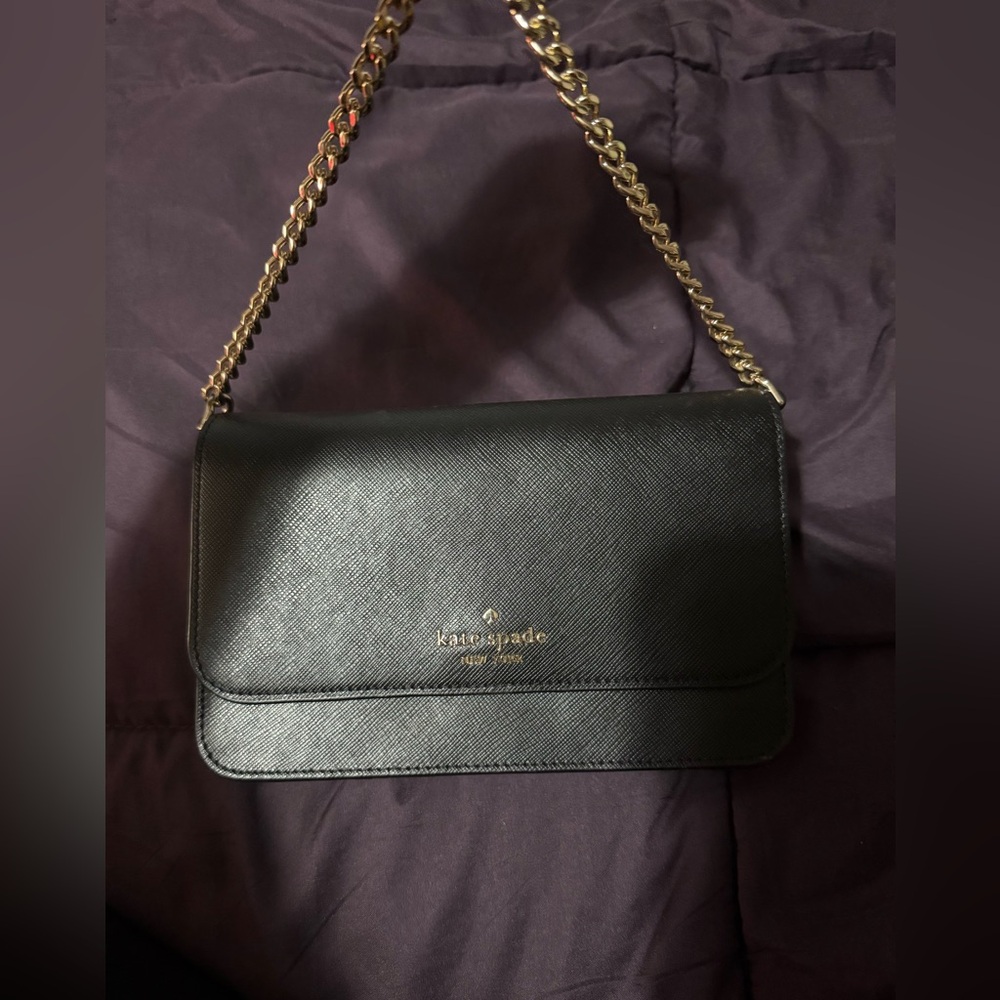 Kate Spade Black Leather Clutch
